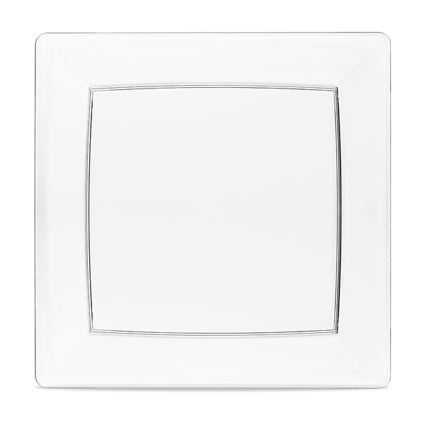 square plastic plate with clear rim