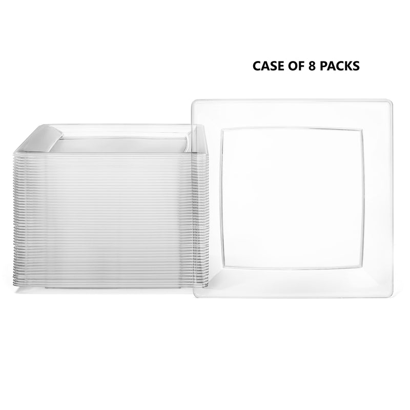 6.5" Clear Square Plates (50 Count)
