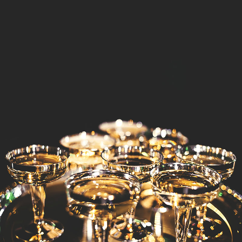 set of fifty Champagne  cup in a party