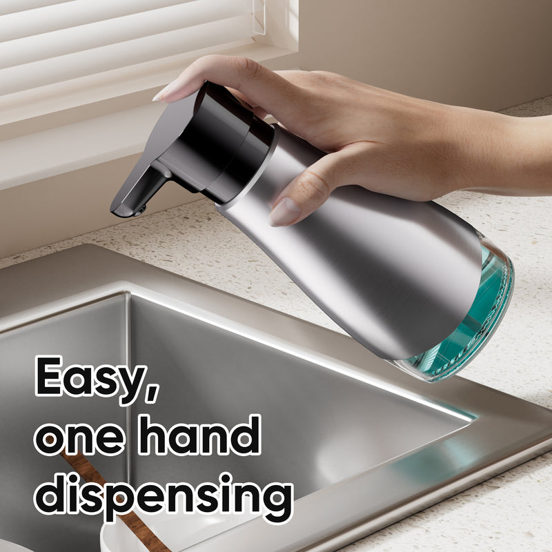 Stainless Steel Liquid Soap Dispenser (Black/Silver)