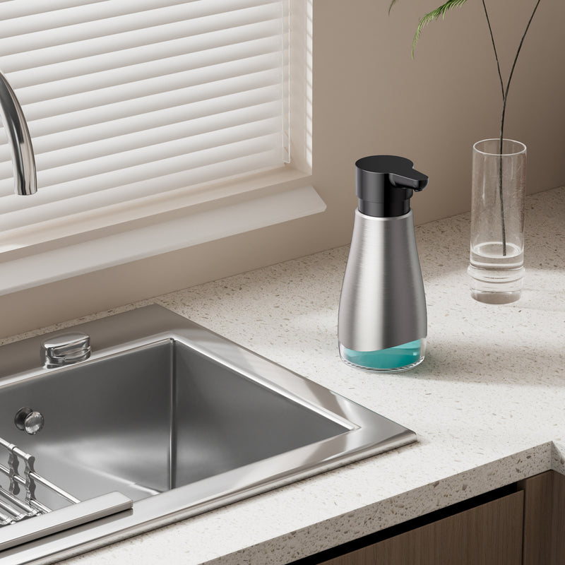 Stainless Steel Liquid Soap Dispenser (Black/Silver)