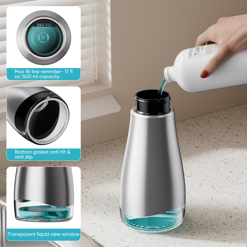 Stainless Steel Liquid Soap Dispenser (Black/Silver)