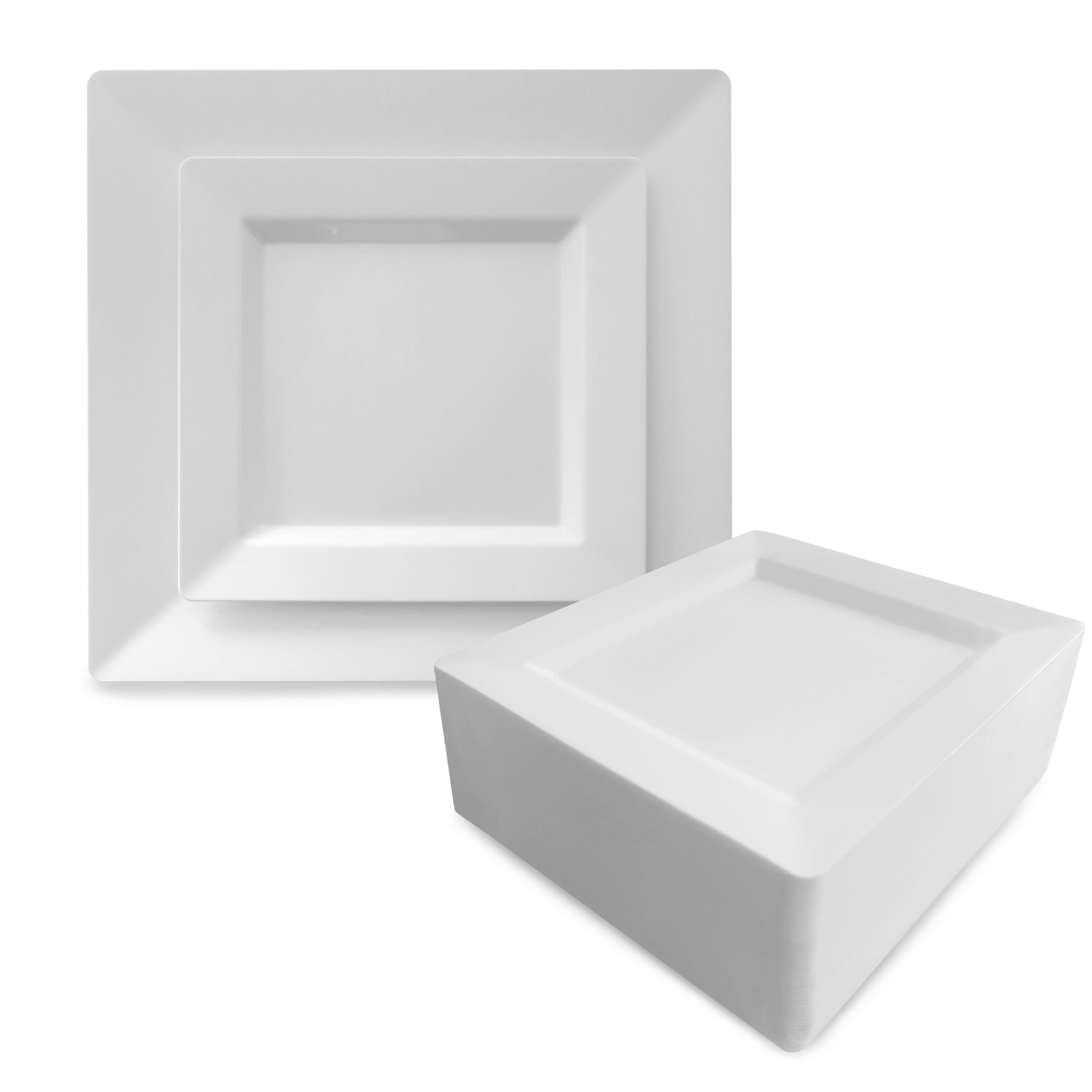 7.25” White Square Plastic Plates (50 Count) Oasis Creations