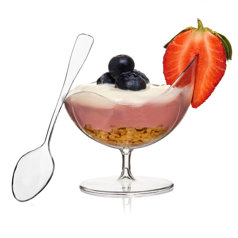 Clear Scallop Stem Cup - 2 oz (24 Count)