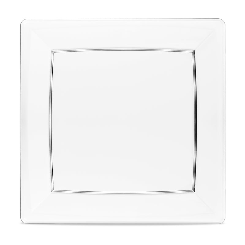 square plastic plate with clear rim