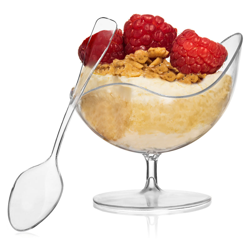 Clear Scallop Stem Cup - 2 oz (24 Count)