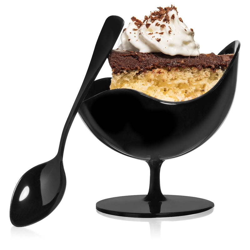 Black Scallop Stem Cup - 2 oz (24 Count)