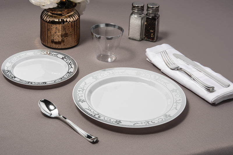 plastic plates and cutlery 