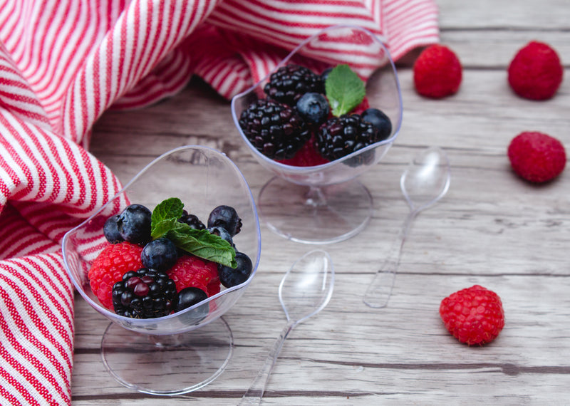 dessert cup with spoon 