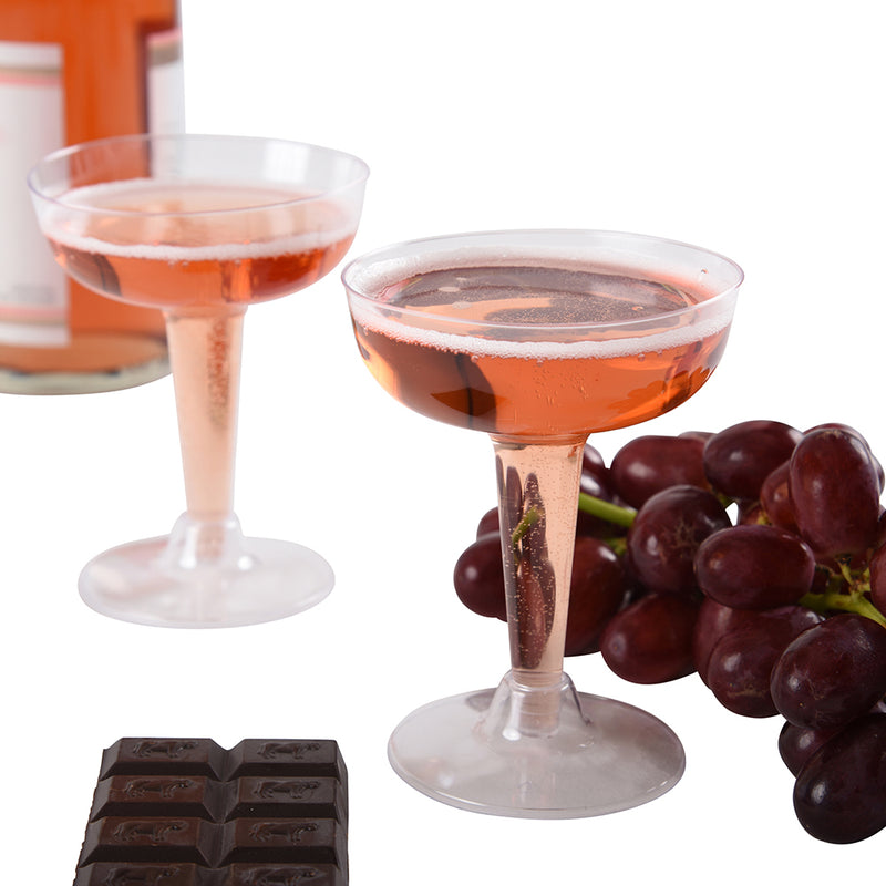 plastic Champagne Glasses 4 ounce with wine