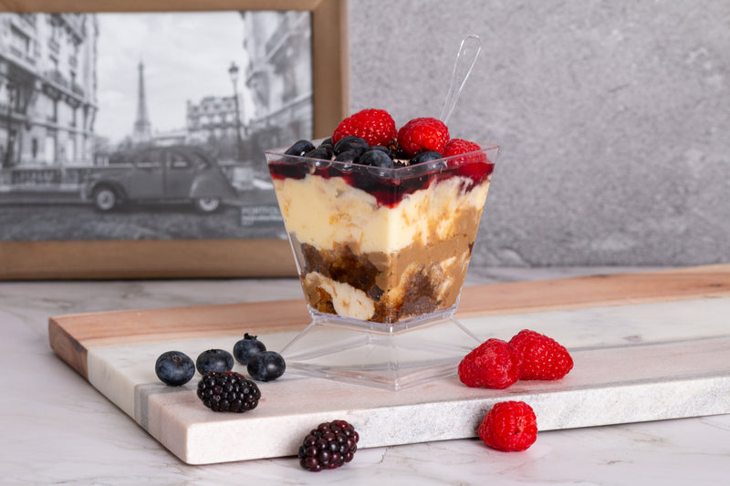 Square Dessert Cup - Lids & Spoons Included - 8 oz (50 Count)