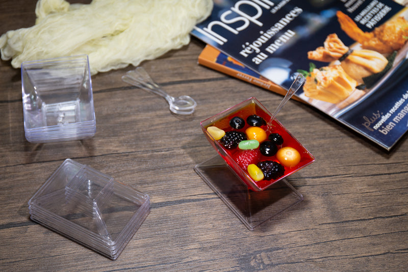 Wide Square Dessert Cup - 4 oz (50 Count)
