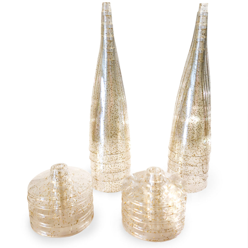 Champagne Flutes cups Gold Glitter 4.5 oz (10 count)