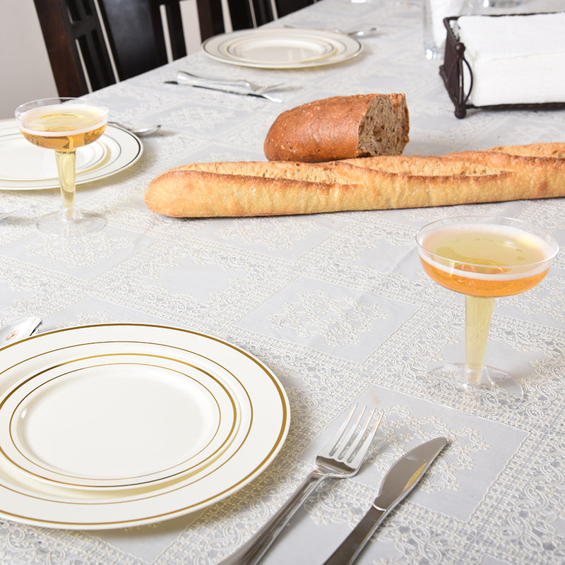 Champagne flute cup on a white table  