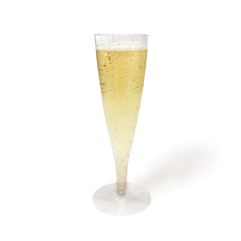 Champagne Flutes cups Silver Glitter 4.5 oz (100 count)