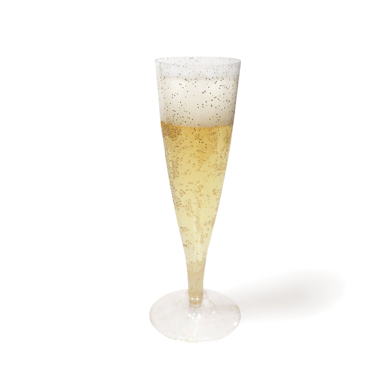 Champagne Flutes cups Gold Glitter 4.5 oz (100 count)