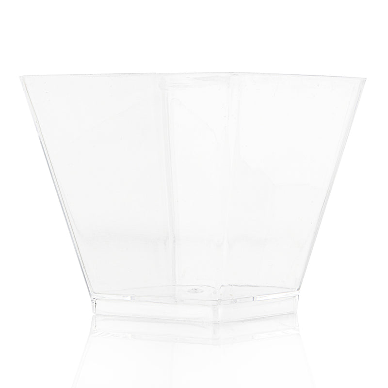 clear square mini cup on a white background 