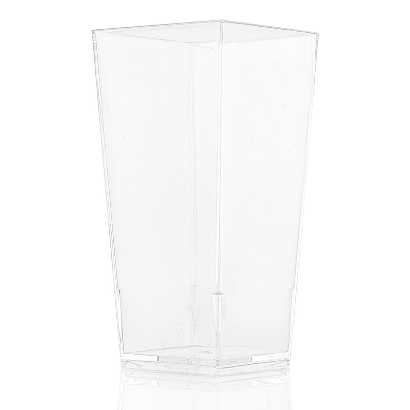 Premium Tall Square Plastic Dessert Cups 3 oz Durable Crystal Clear 50 Count