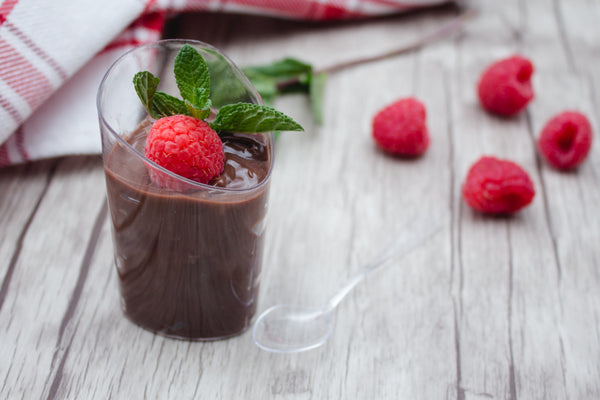 Slanted Round Dessert Cups with spoons 