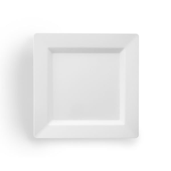 10” White Square Plastic Plates (50 Count)