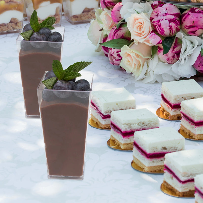 Tall Square 3 oz Dessert Cups (50 Count)