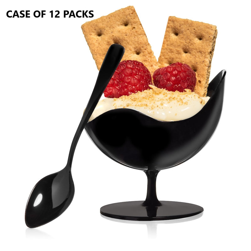 Black Scallop Stem Cup - 2 oz (24 Count)