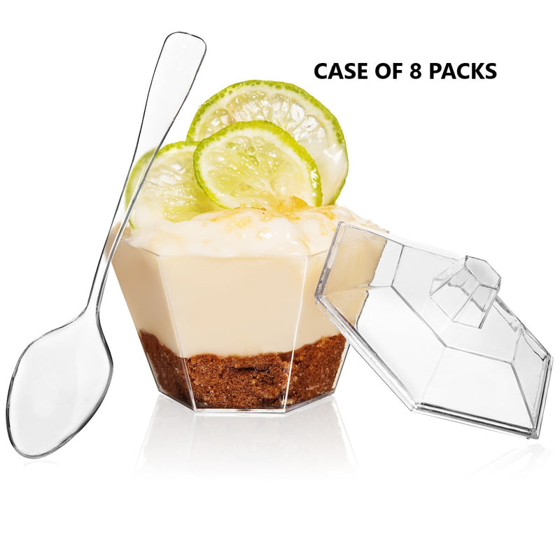 Hexagonal Mini Bowl - Lids And Spoons Included - 3.3 oz (40 Count)