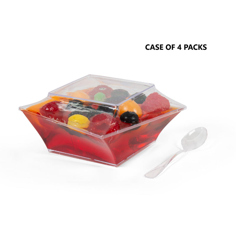 Slanted Wide Square Cup  - Lids and Spoons Included - 7 oz (50 Count)