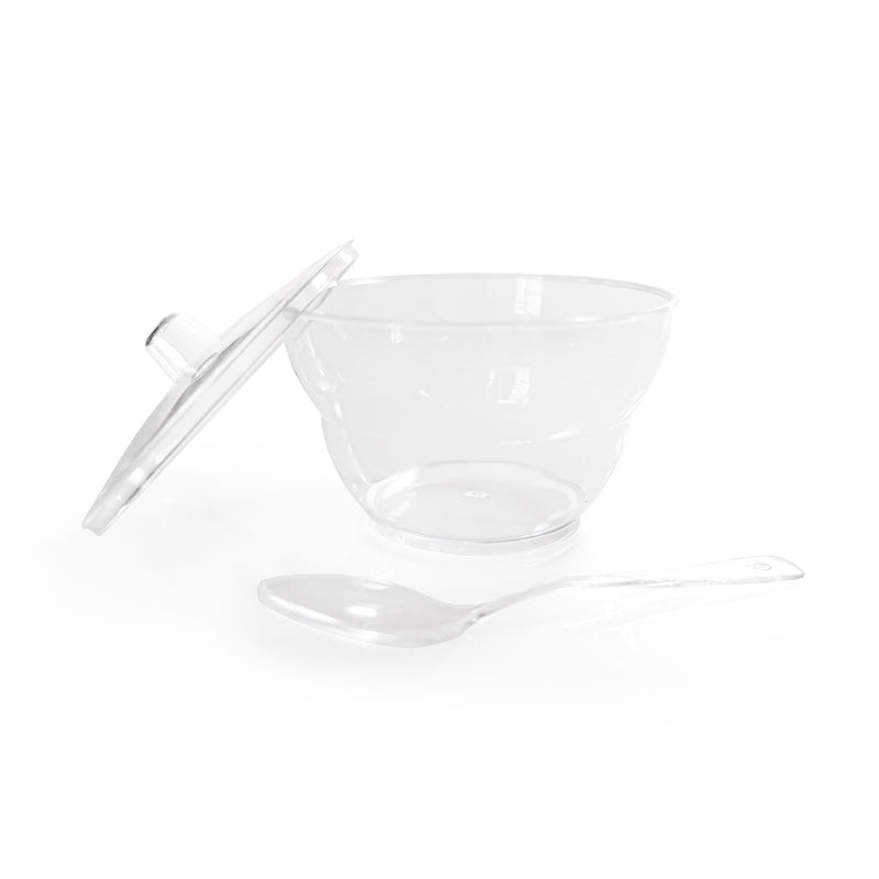 Round Dessert Cup - Lids and Spoons Included - 4.8 oz (50 Count)